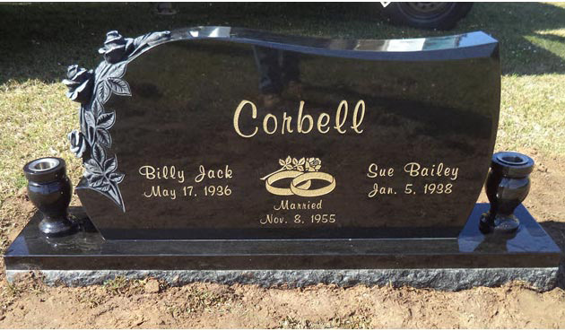 cost of black granite headstones